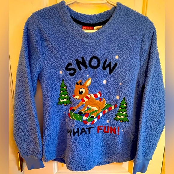 Rudolph the Red Nosed Reindeer Tops - VGUC Rudolph the Red Nosed Reindeer SweatShirt. Fuzzy Fleece.Ugly Christmas.Sz.S